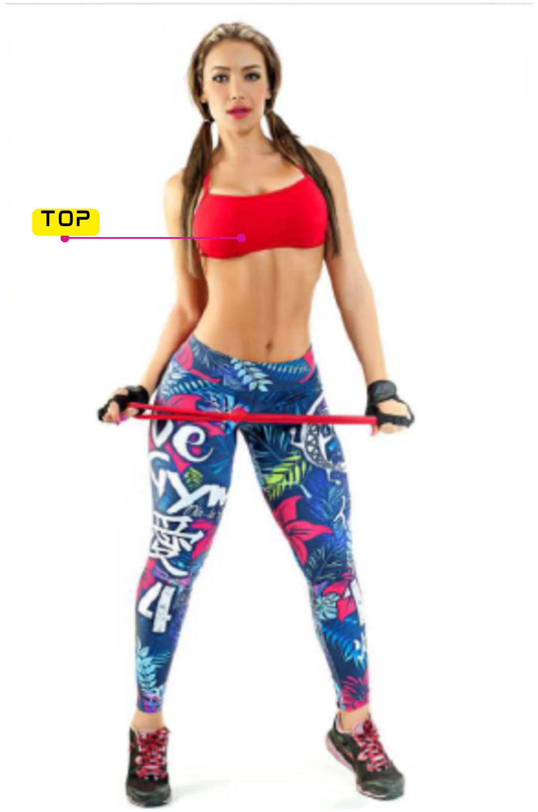 Colorful Garden Red Sports Top