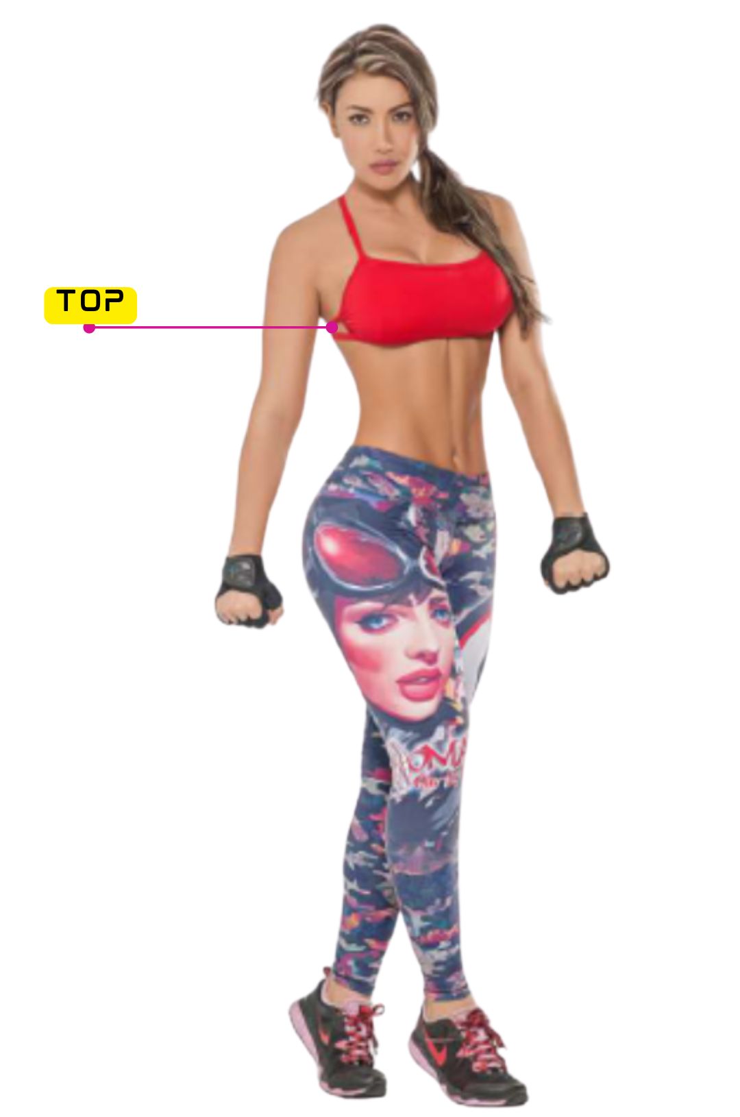 Cat Woman Red Sports Top