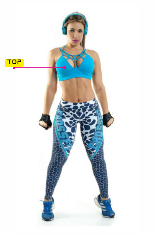 Crossfit Blue Sports Top