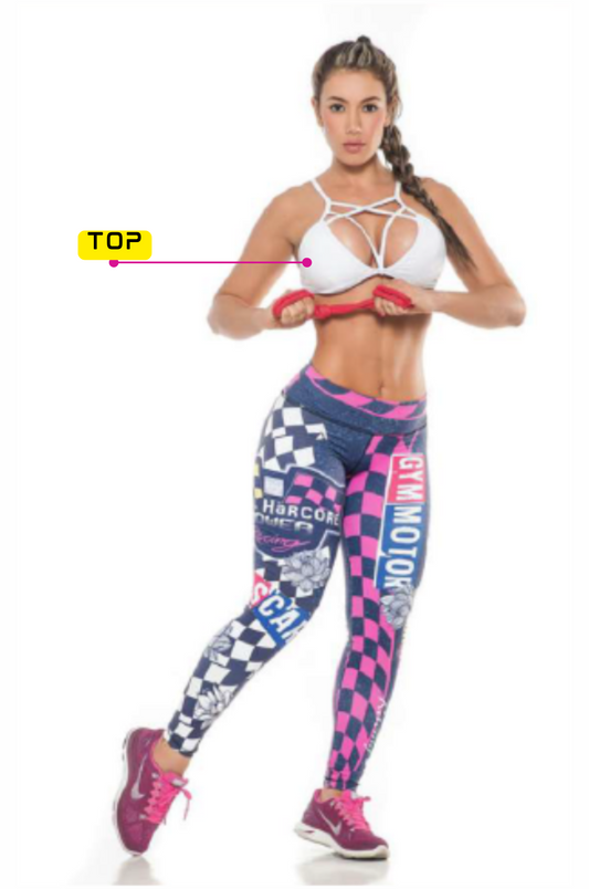 Speedway White Sports Top
