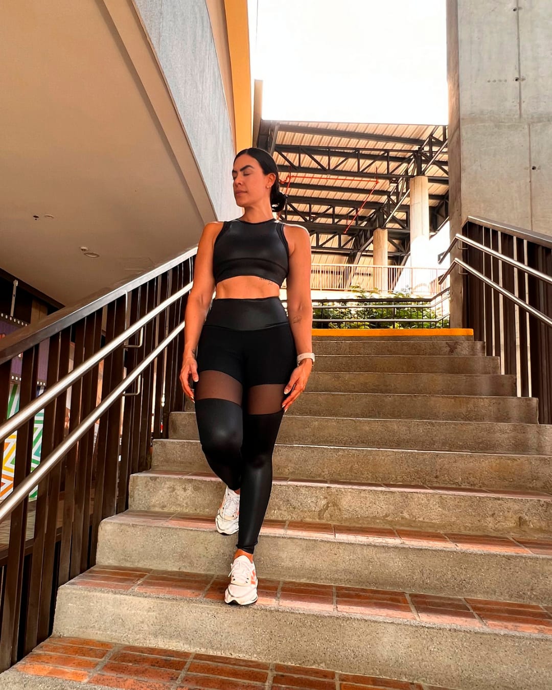 Sexy Black Two-Piece Sports Set